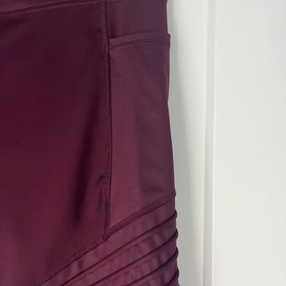 Fila‎ Sport EUC Deep Burgundy Ribbed Activewear Leggings with Pockets, Medium - Picture 4 of 8